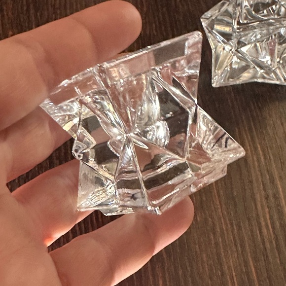 Toscany Classics Lead Crystal Star Candlestick Holders Set Of 6 - Picture 5 of 8